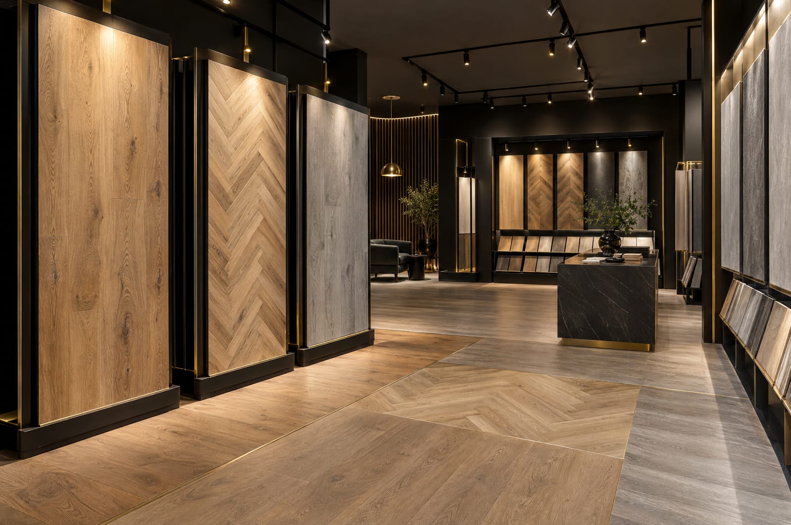 Showroom met vloerstalen